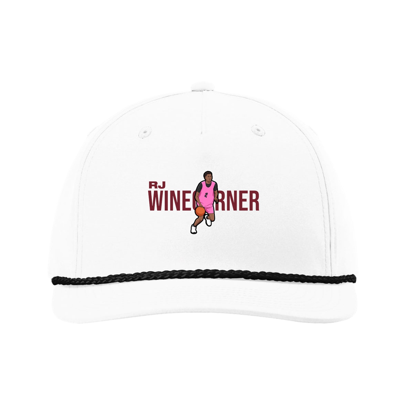 Five-Panel Classic Rope Cap — Player Name in White