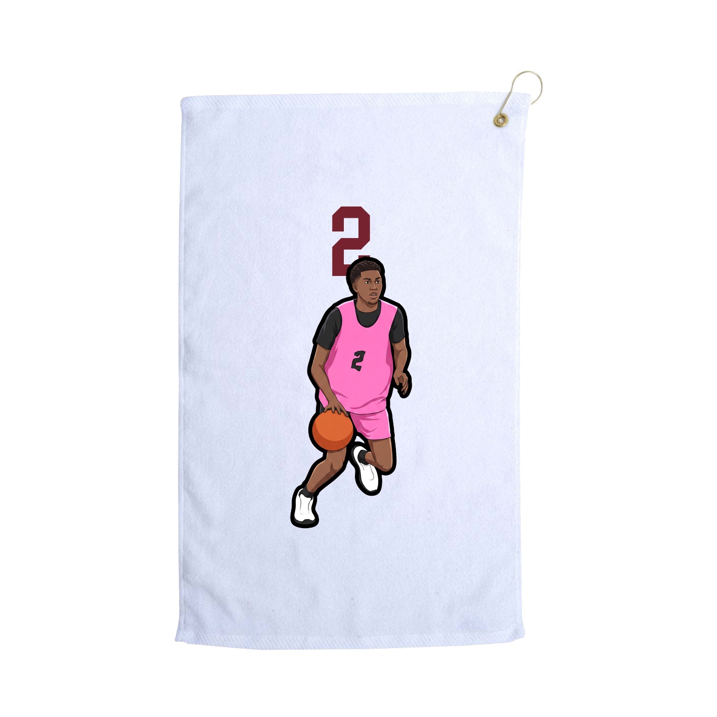 Golf Towel — Number Top in White