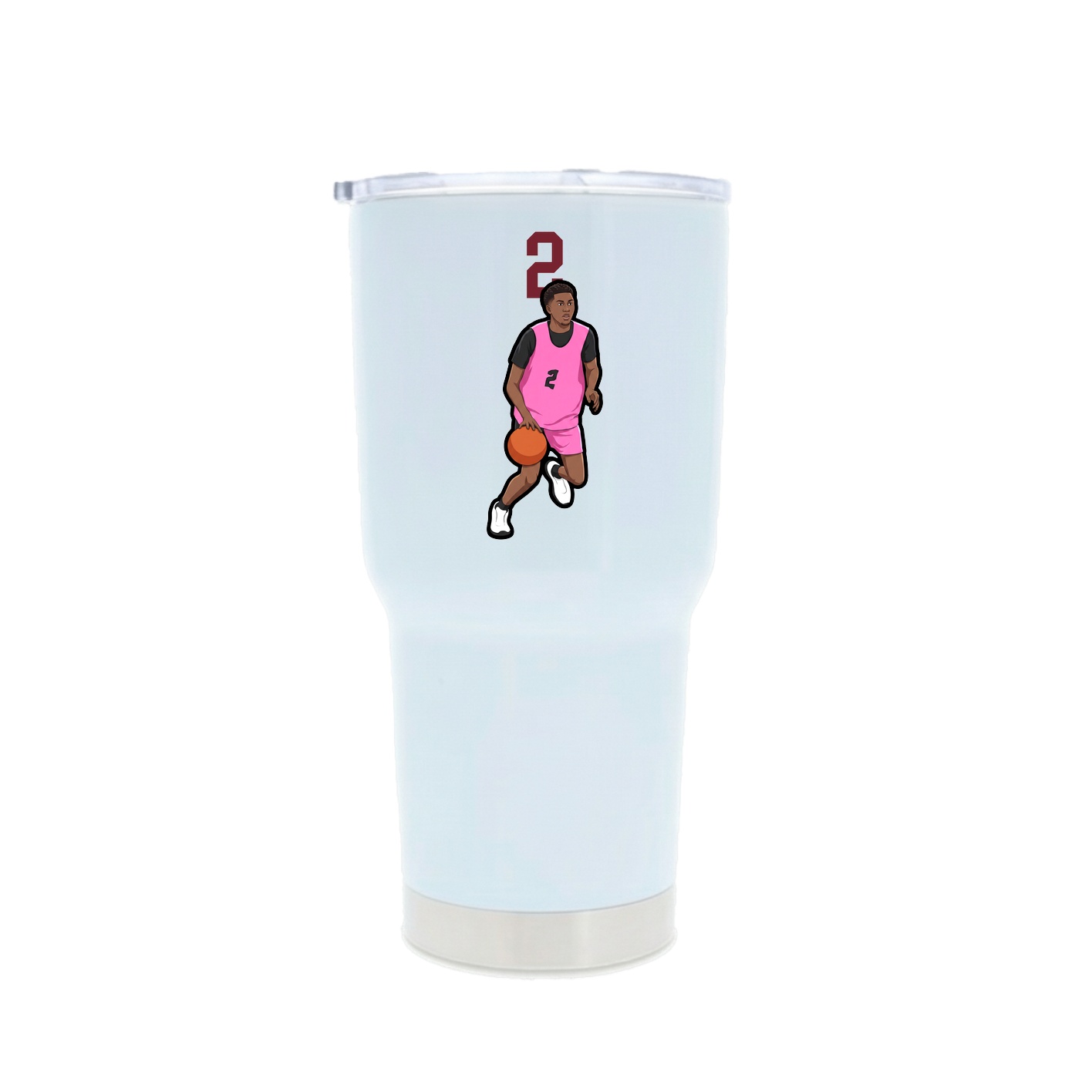 30oz Stainless Steel Tumbler — Number Top in White