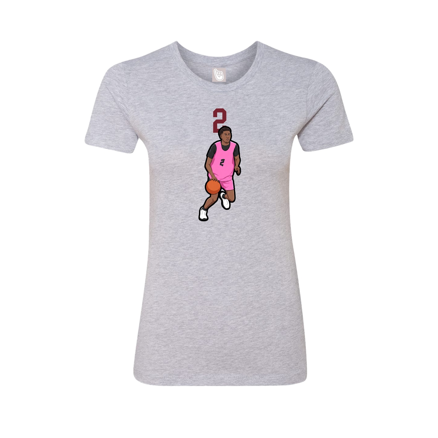 Fitted Women's Tee — Number Top in Grey