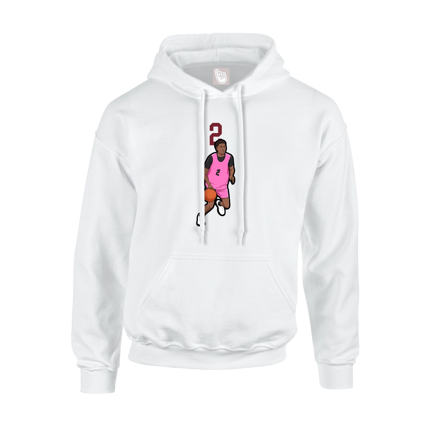 Youth Hoodie — Number Top in White