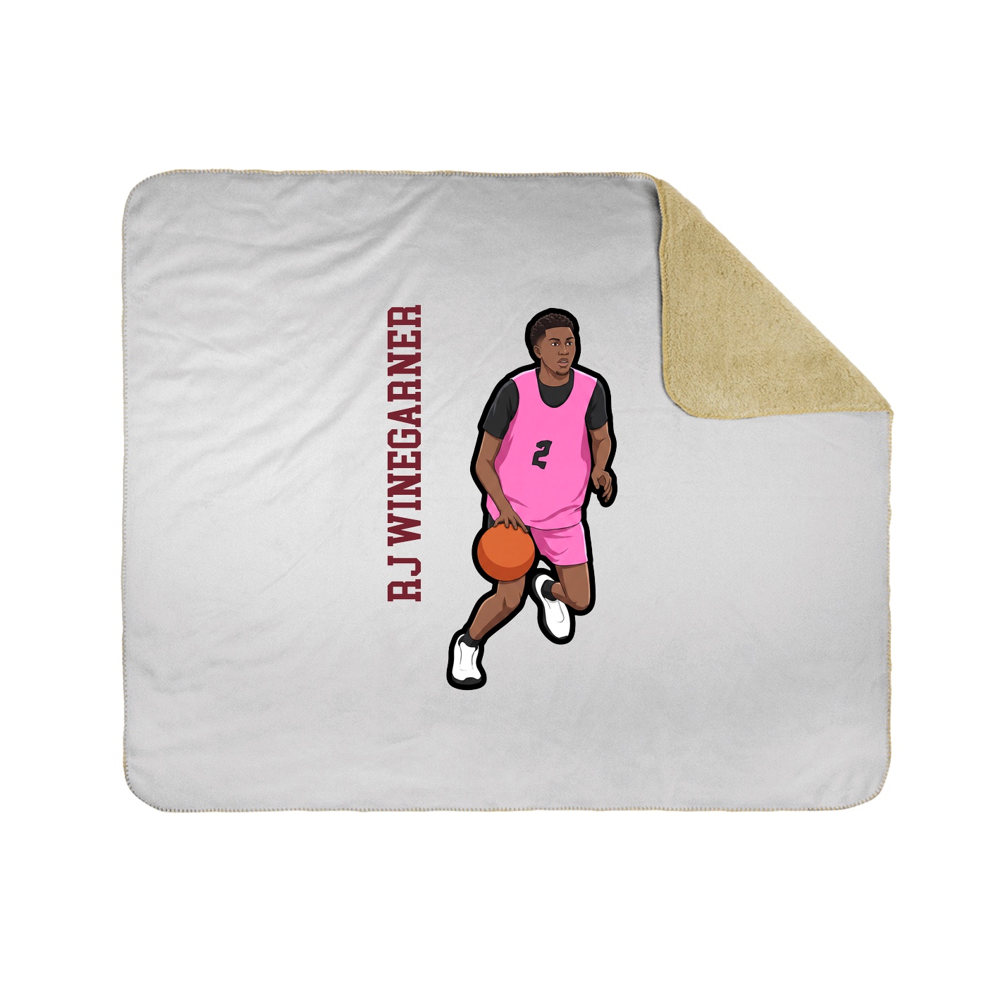 Throw Blanket — Name Vertical in White