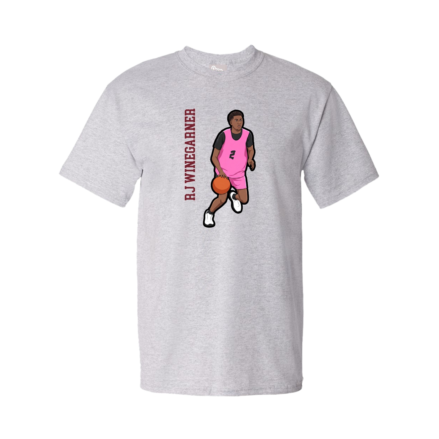 Youth Tee — Name Vertical in Grey