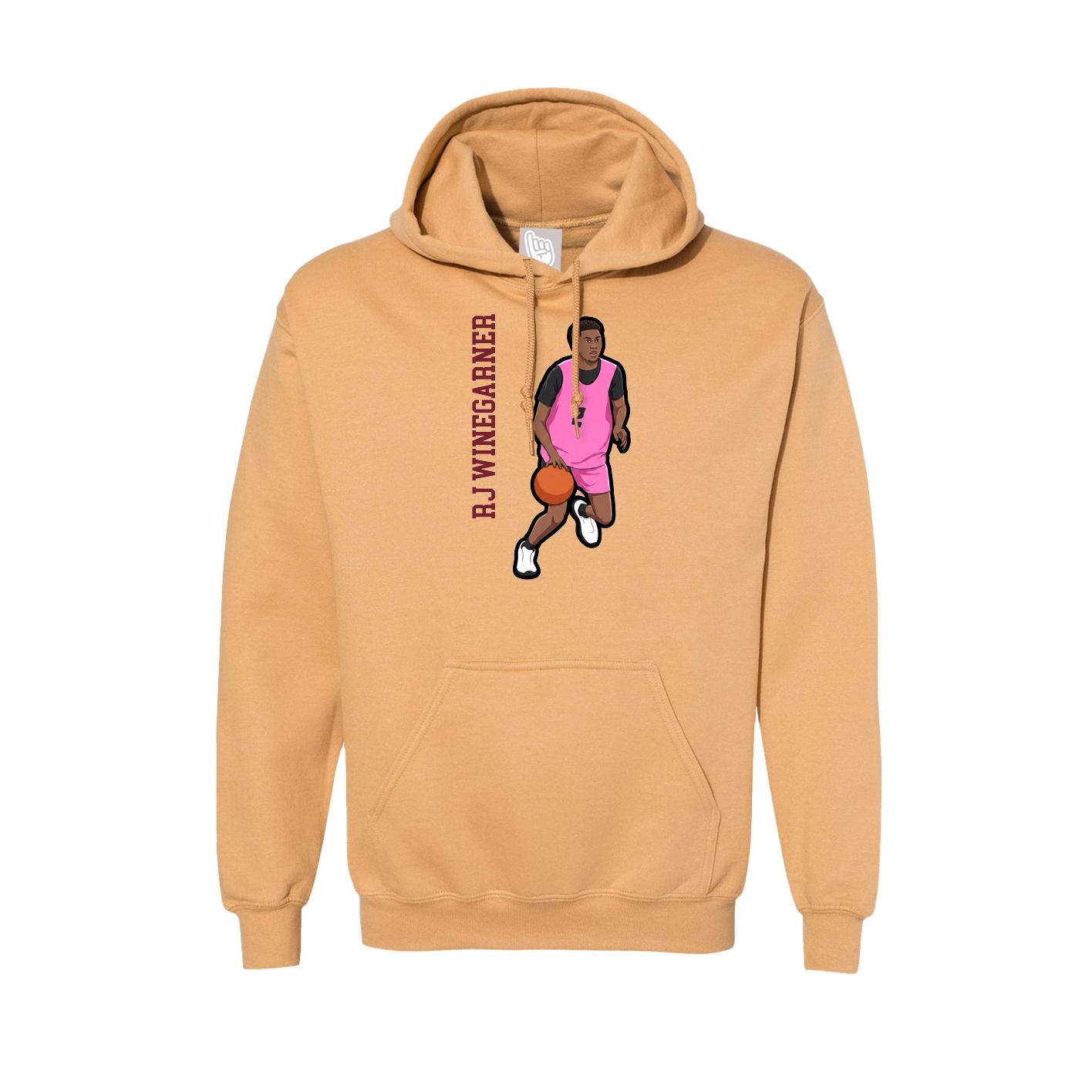 Hoodie — Name Vertical in Vegas Gold
