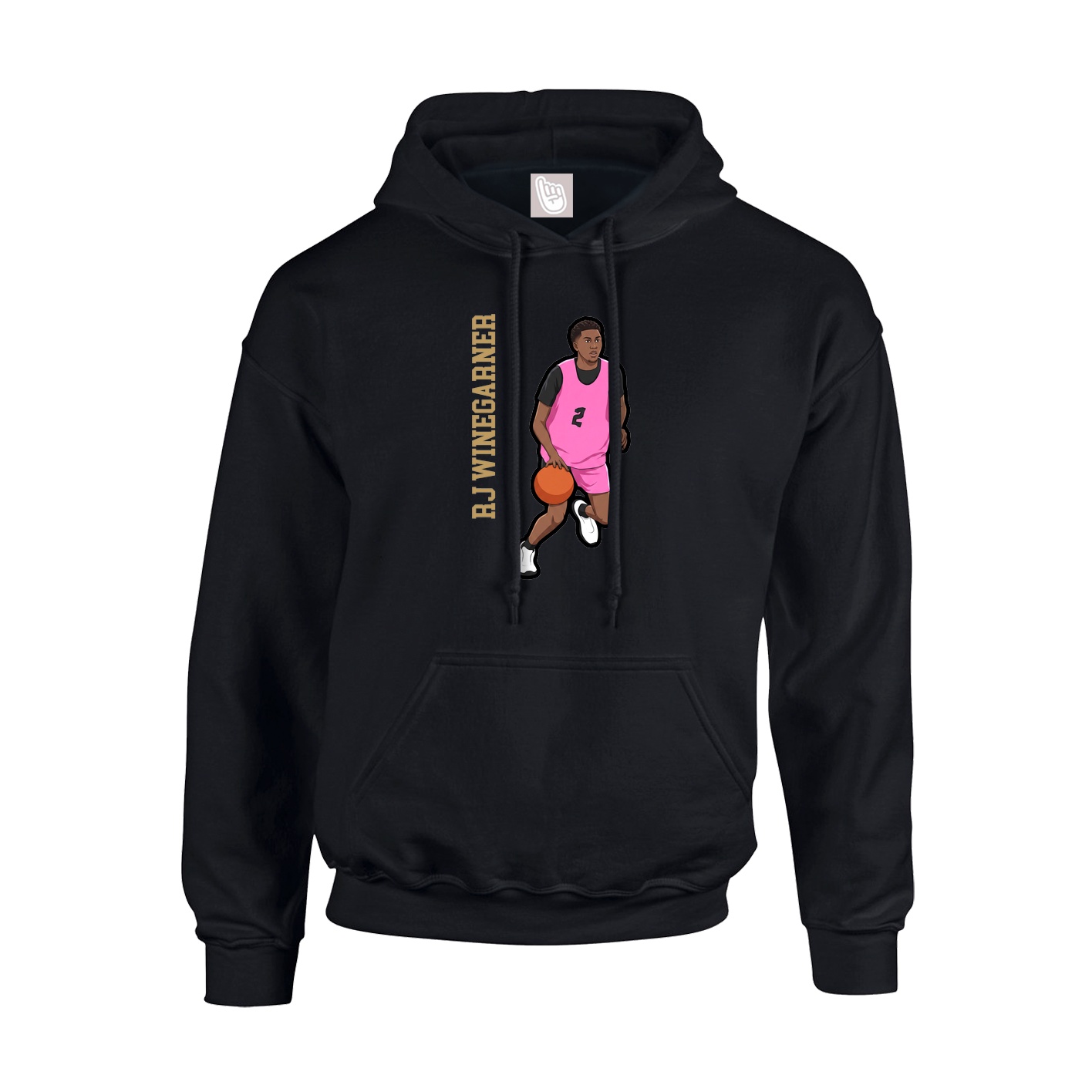 Youth Hoodie — Name Vertical in Black