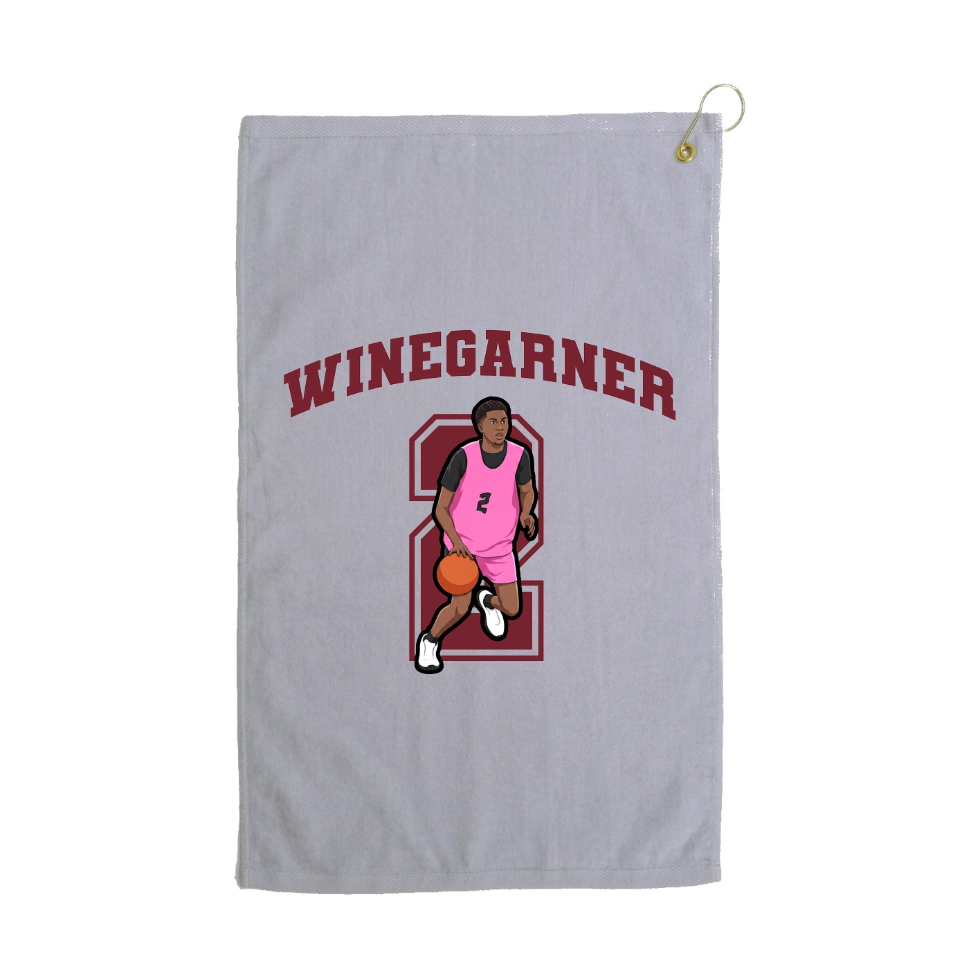 Golf Towel — Number in Grey
