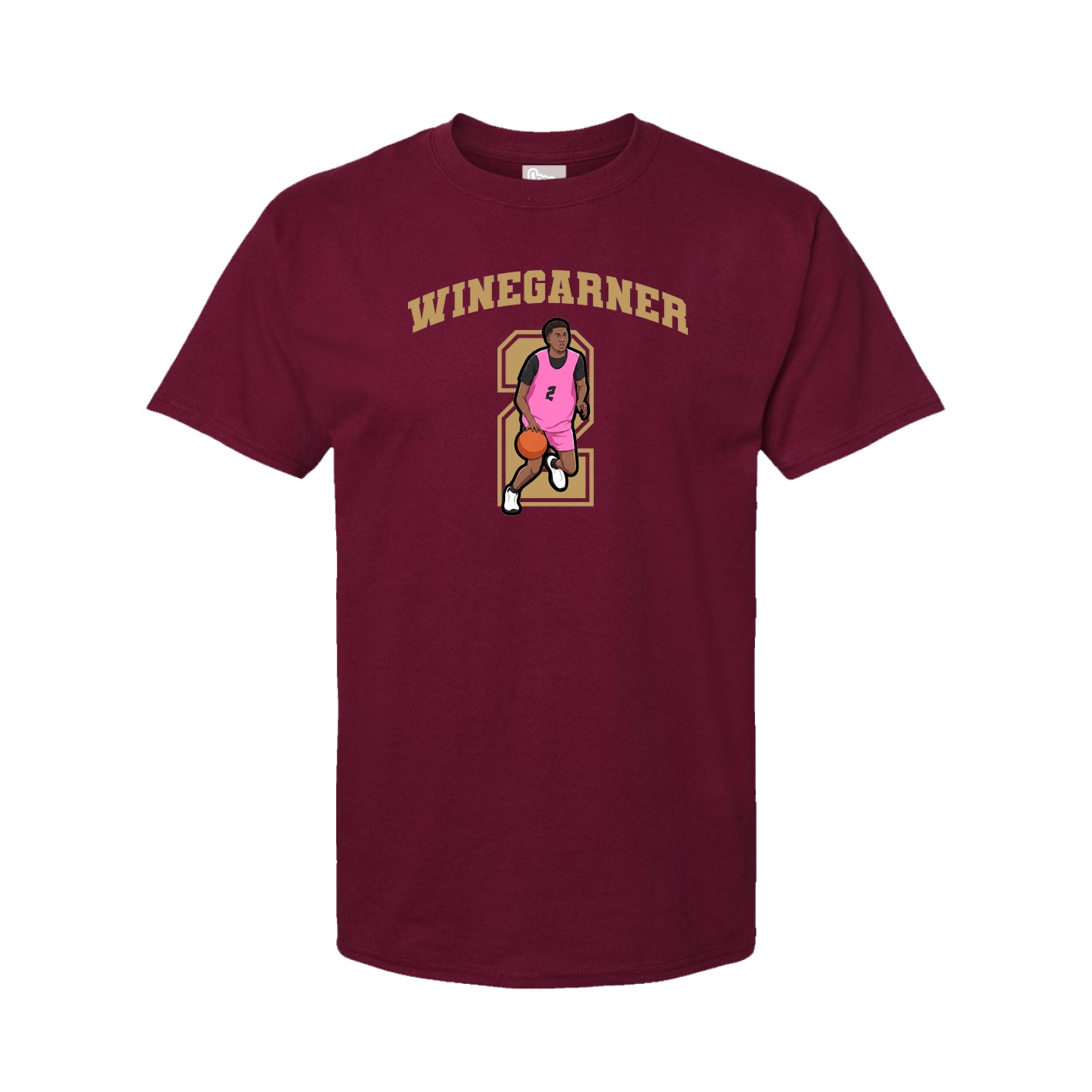 Youth Tee — Number in Cardinal