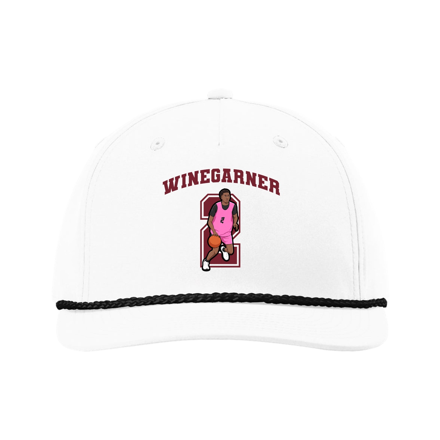 Five-Panel Classic Rope Cap — Number in White