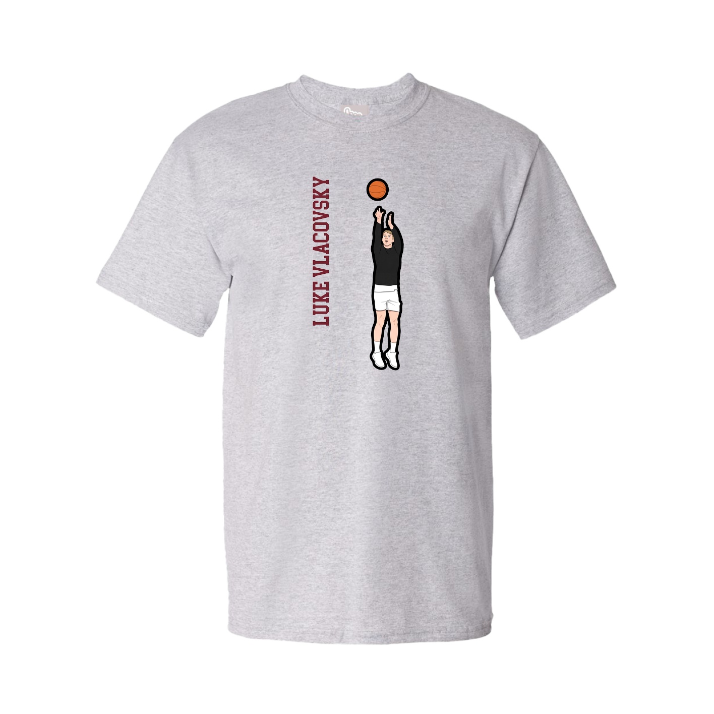 Youth Tee — Name Vertical in Grey