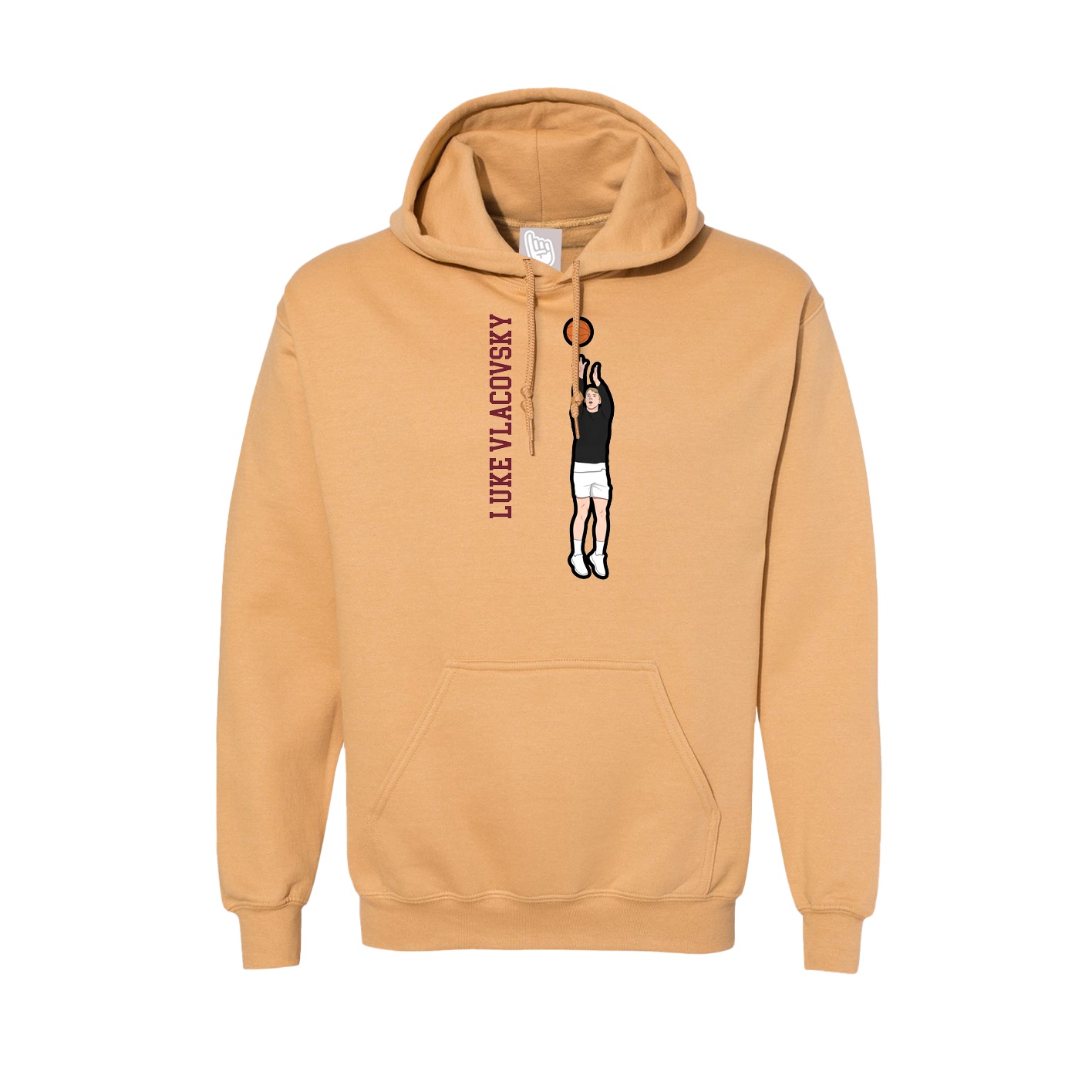 Hoodie — Name Vertical in Vegas Gold
