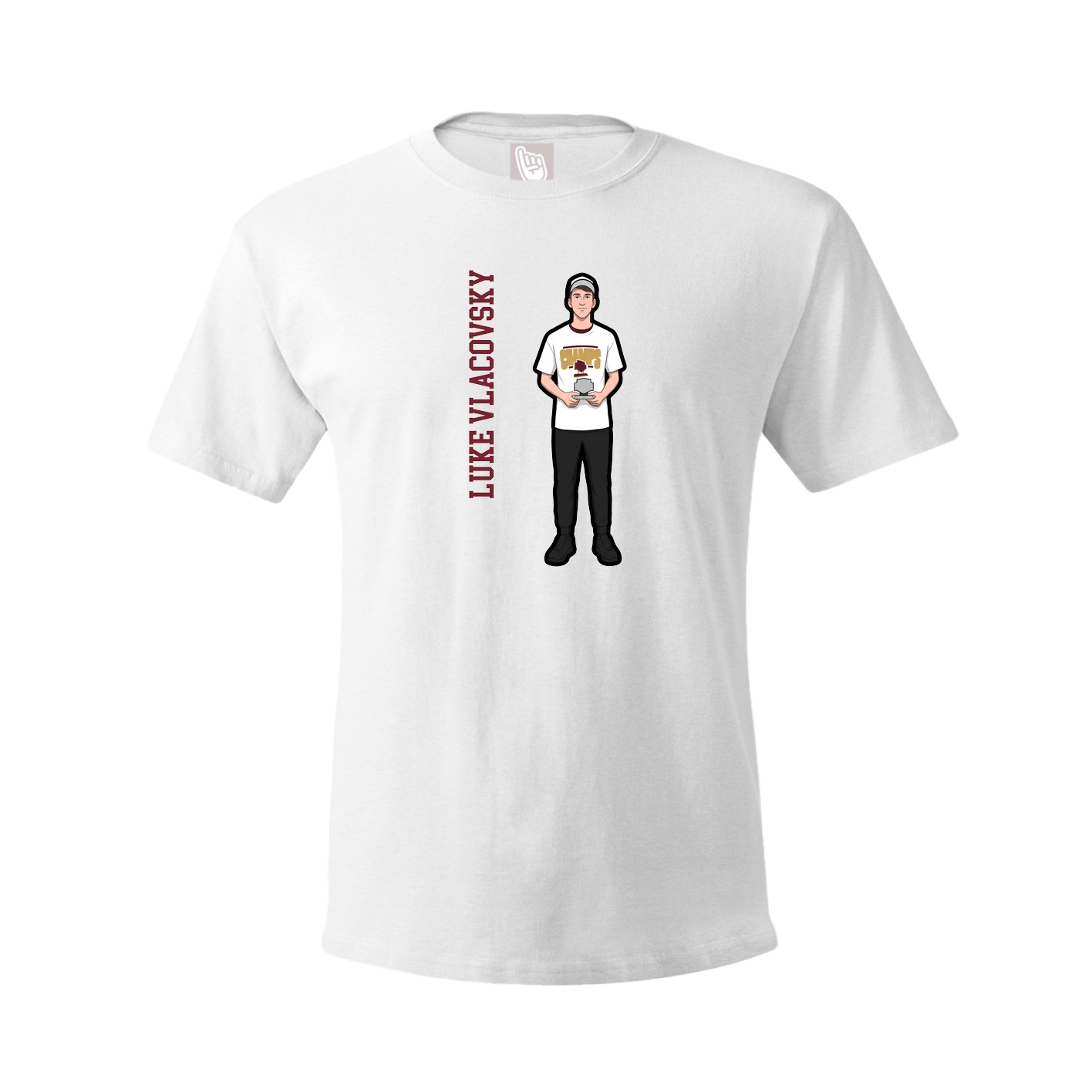Youth Tee — Name Vertical in White