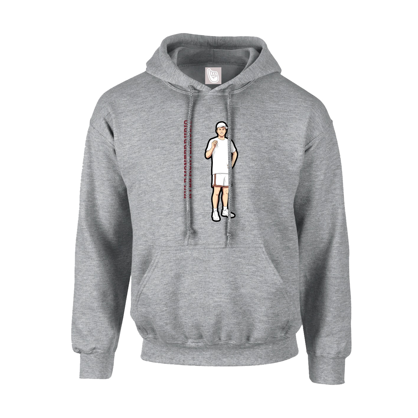 Youth Hoodie — Name Vertical in Grey