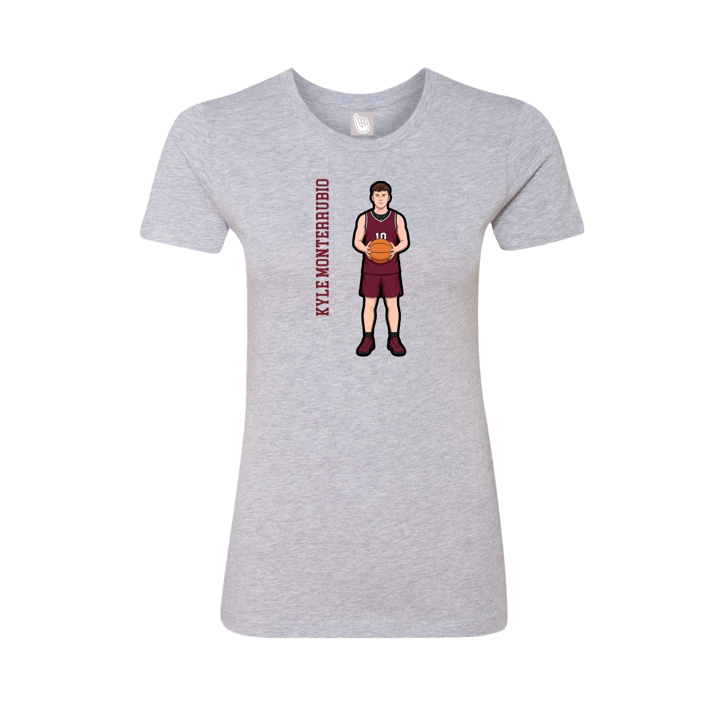 Womens Tee — Name Vertical in Grey