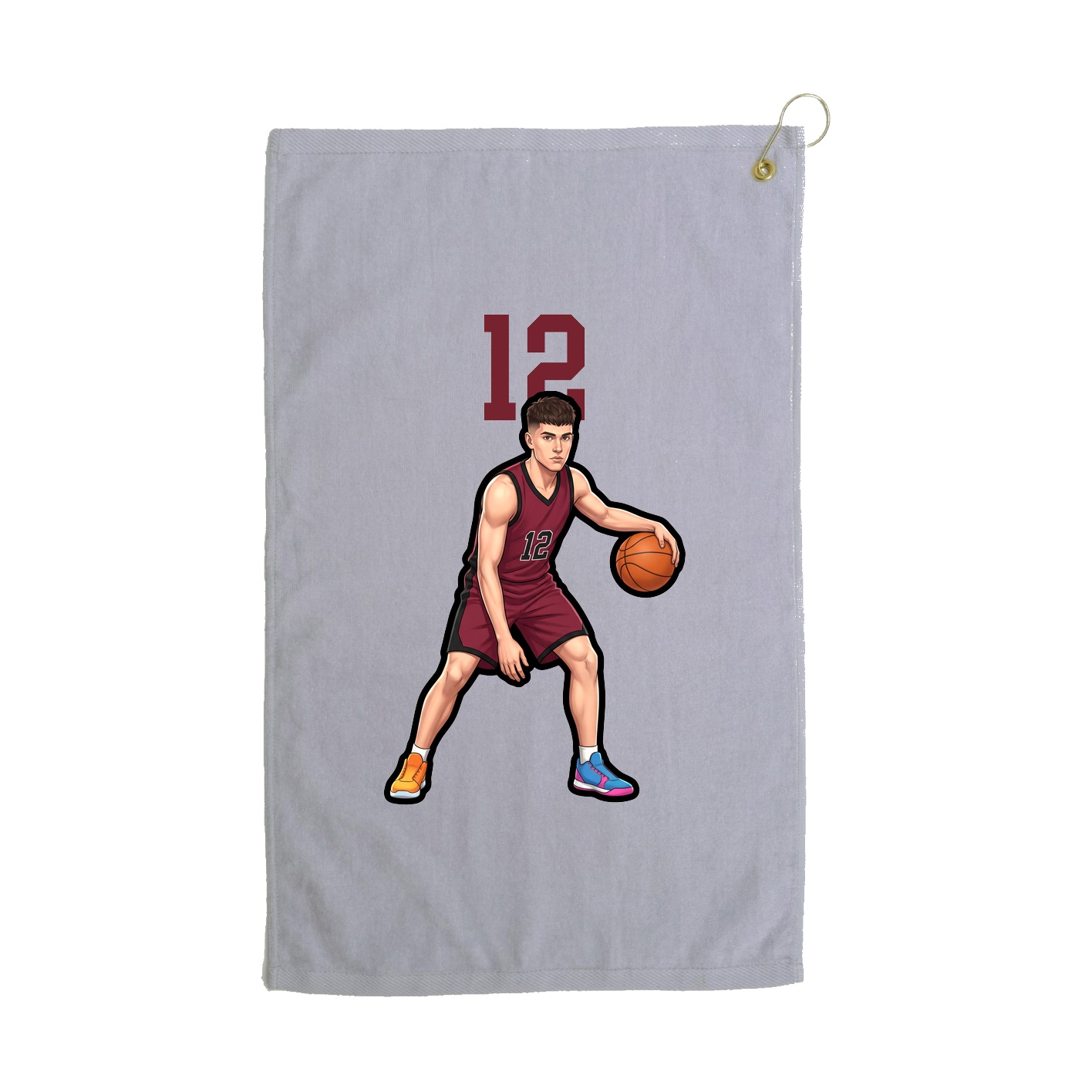 Golf Towel — Number Top in Grey