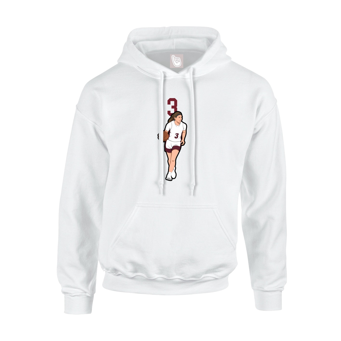 Youth Hoodie — Number Top in White