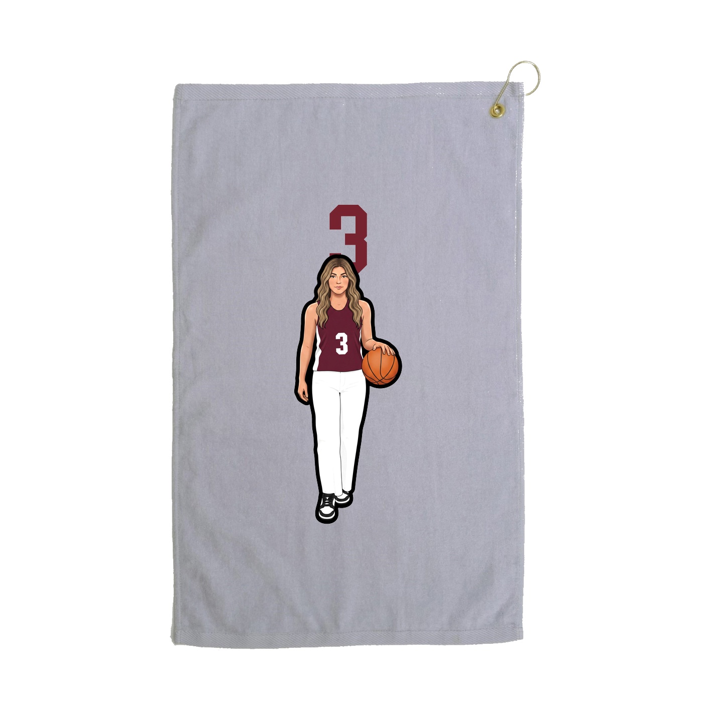 Golf Towel — Number Top in Grey