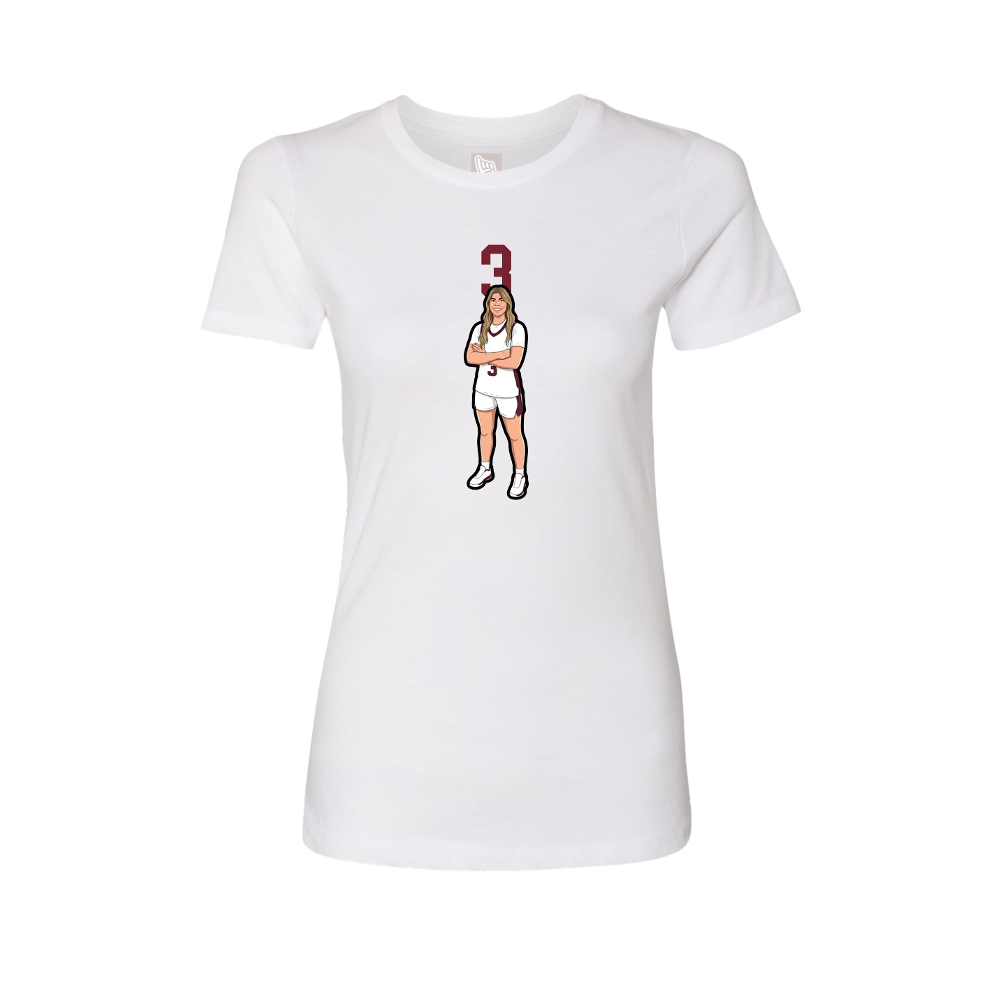 Womens Tee — Number Top in White