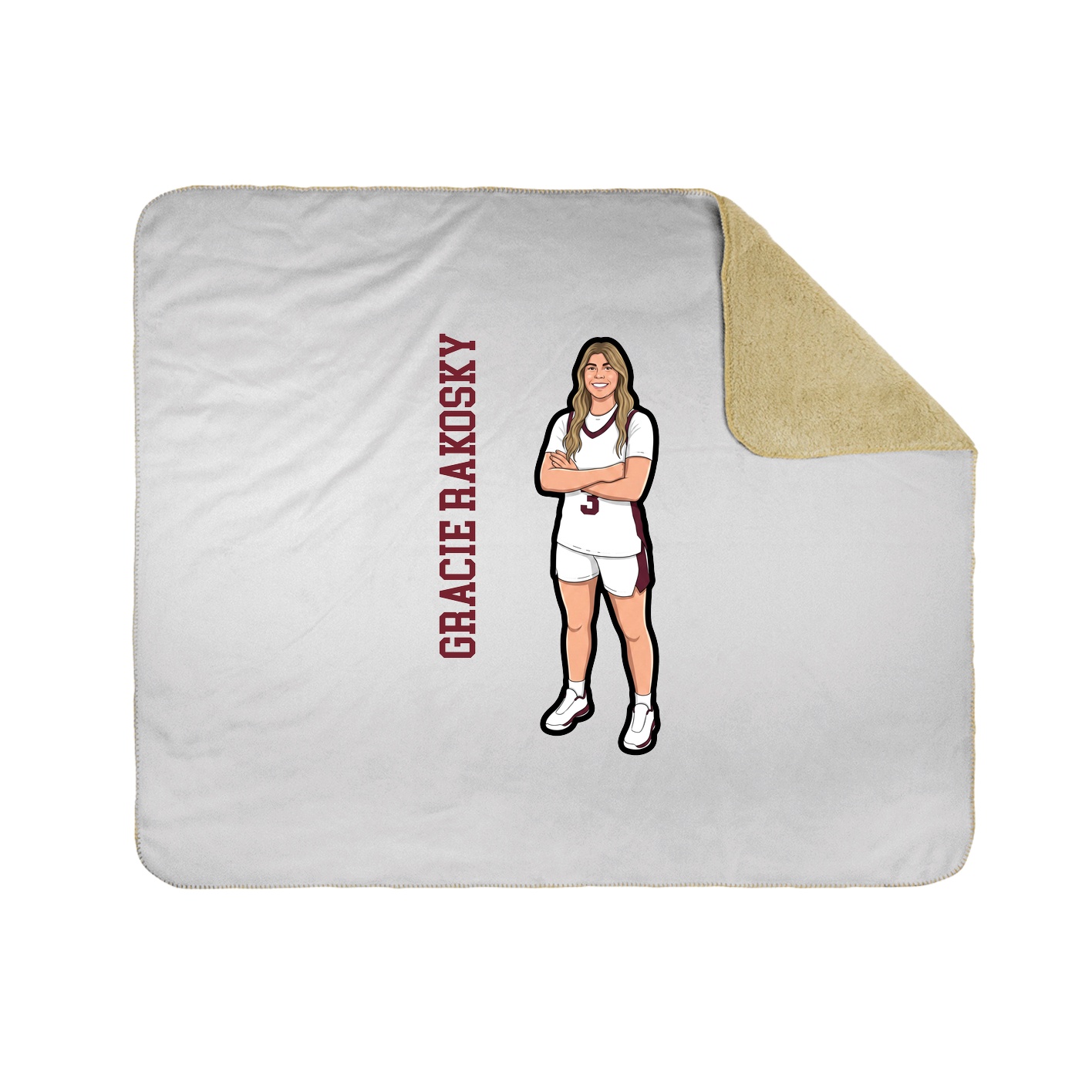 Throw Blanket — Name Vertical in White