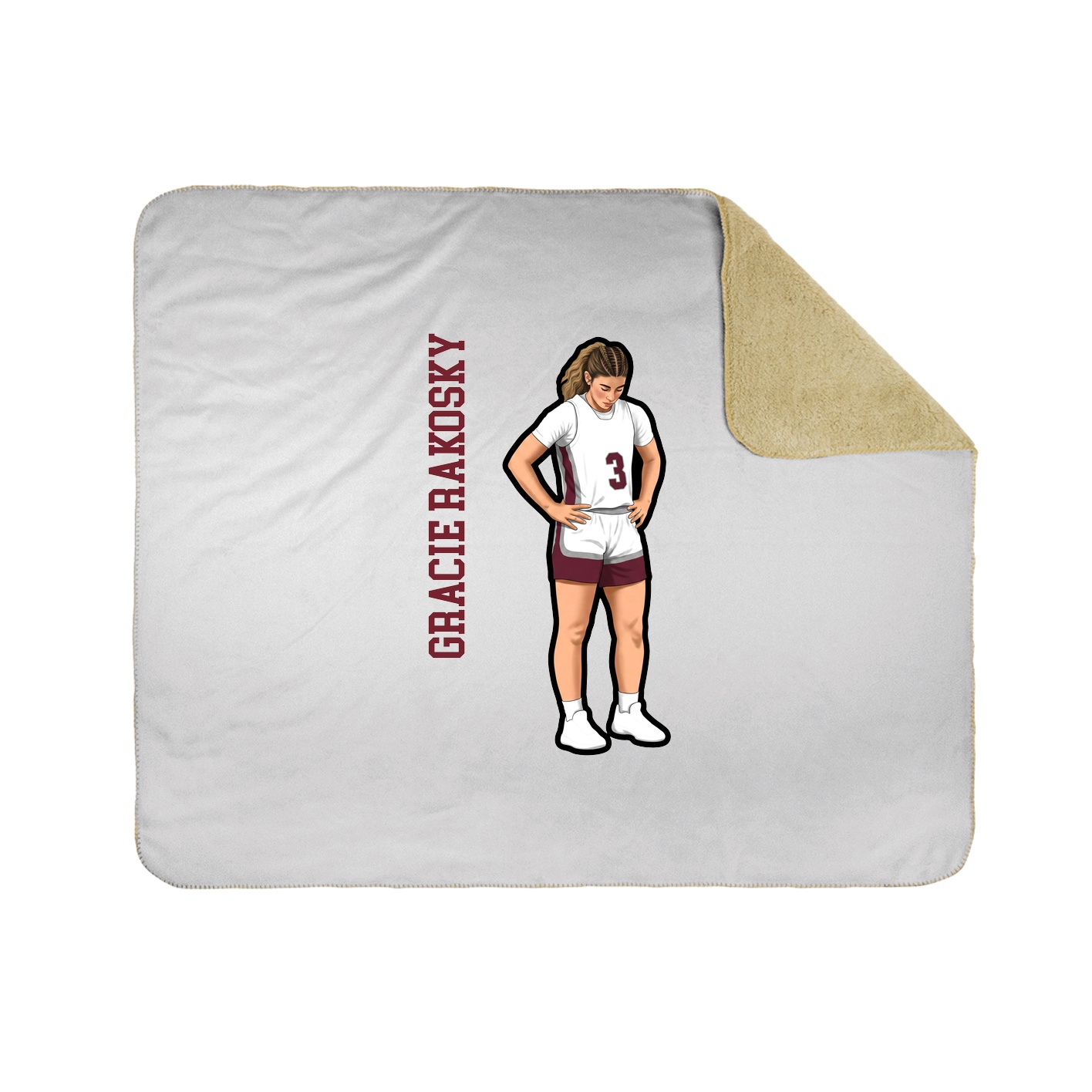 Throw Blanket — Name Vertical in White