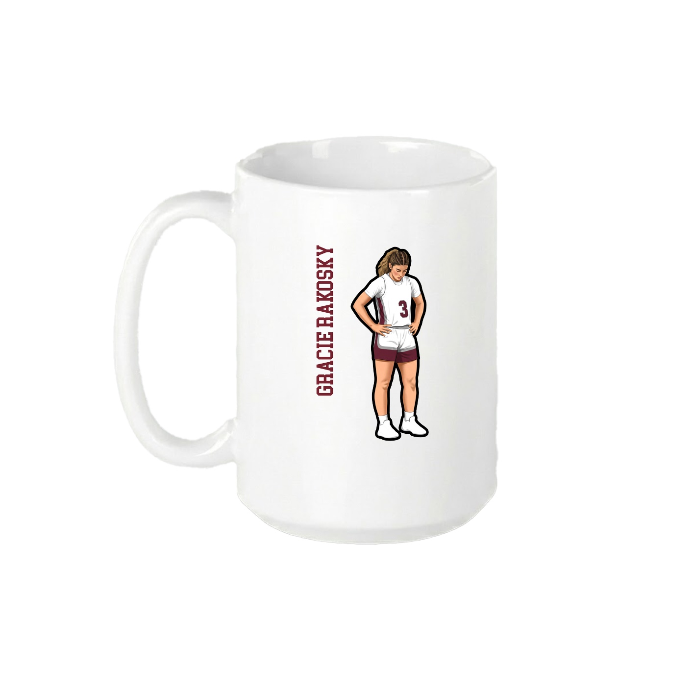 15oz Coffee Mug — Name Vertical in White