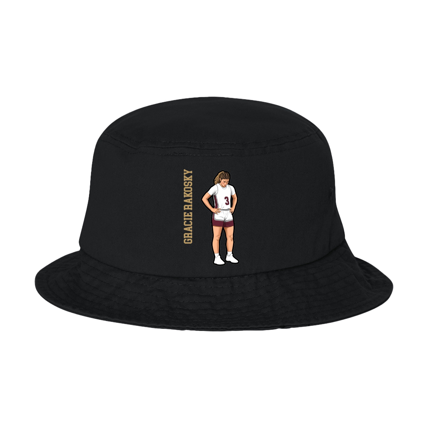 Bucket Cap — Name Vertical in Black
