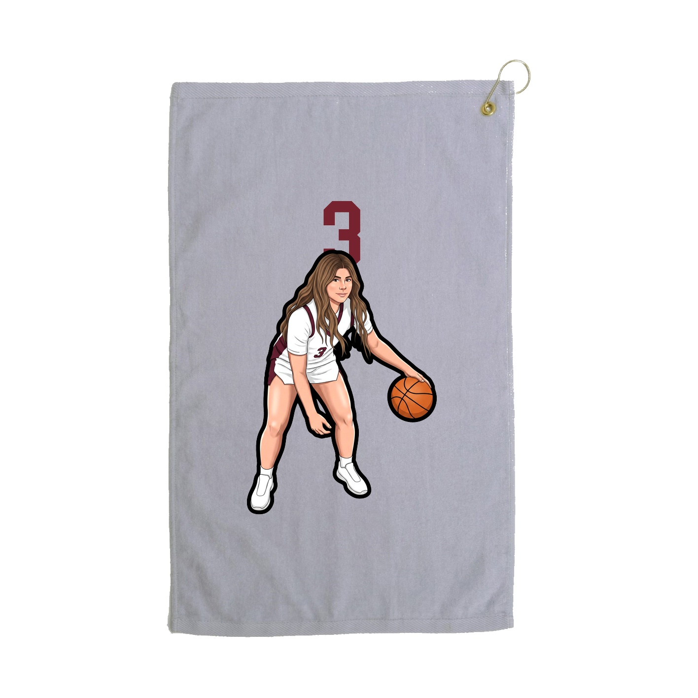 Golf Towel — Number Top in Grey