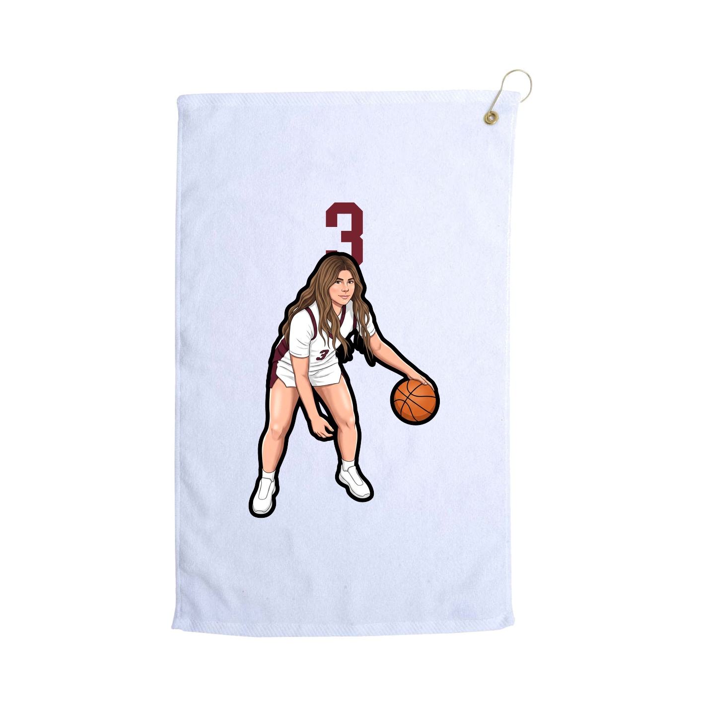 Golf Towel — Number Top in White