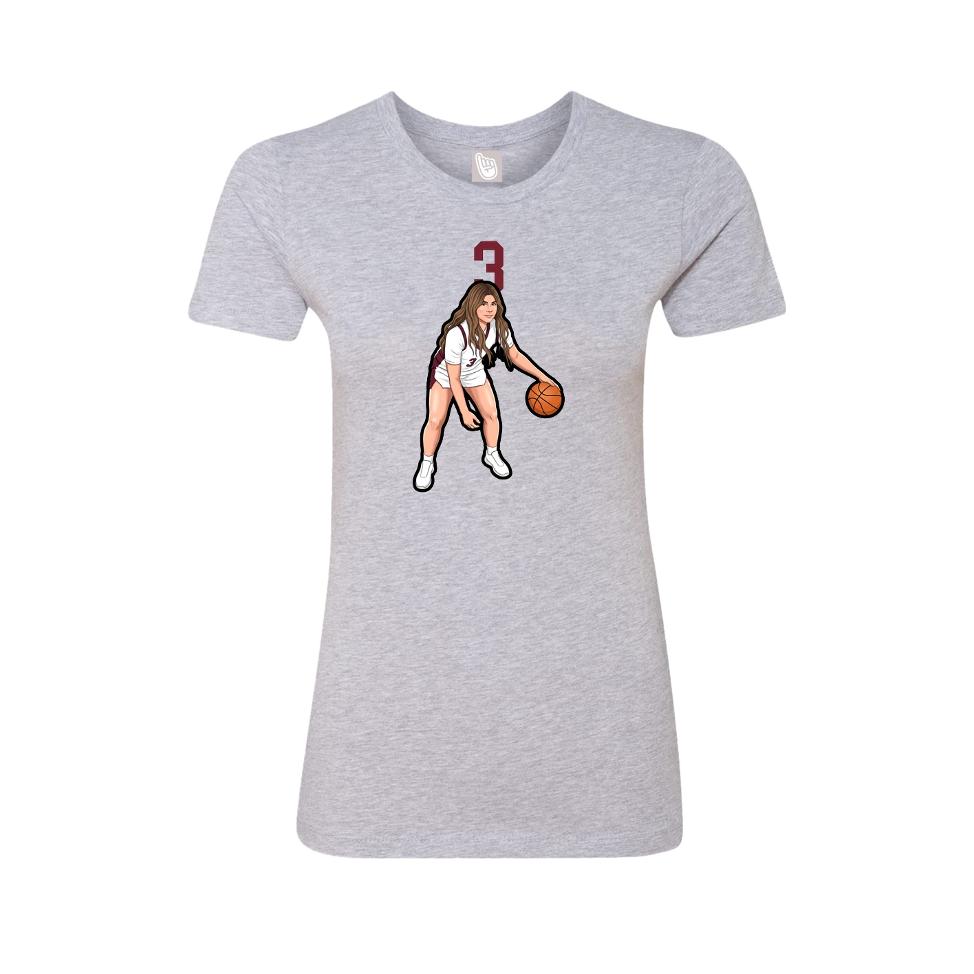 Womens Tee — Number Top in Grey