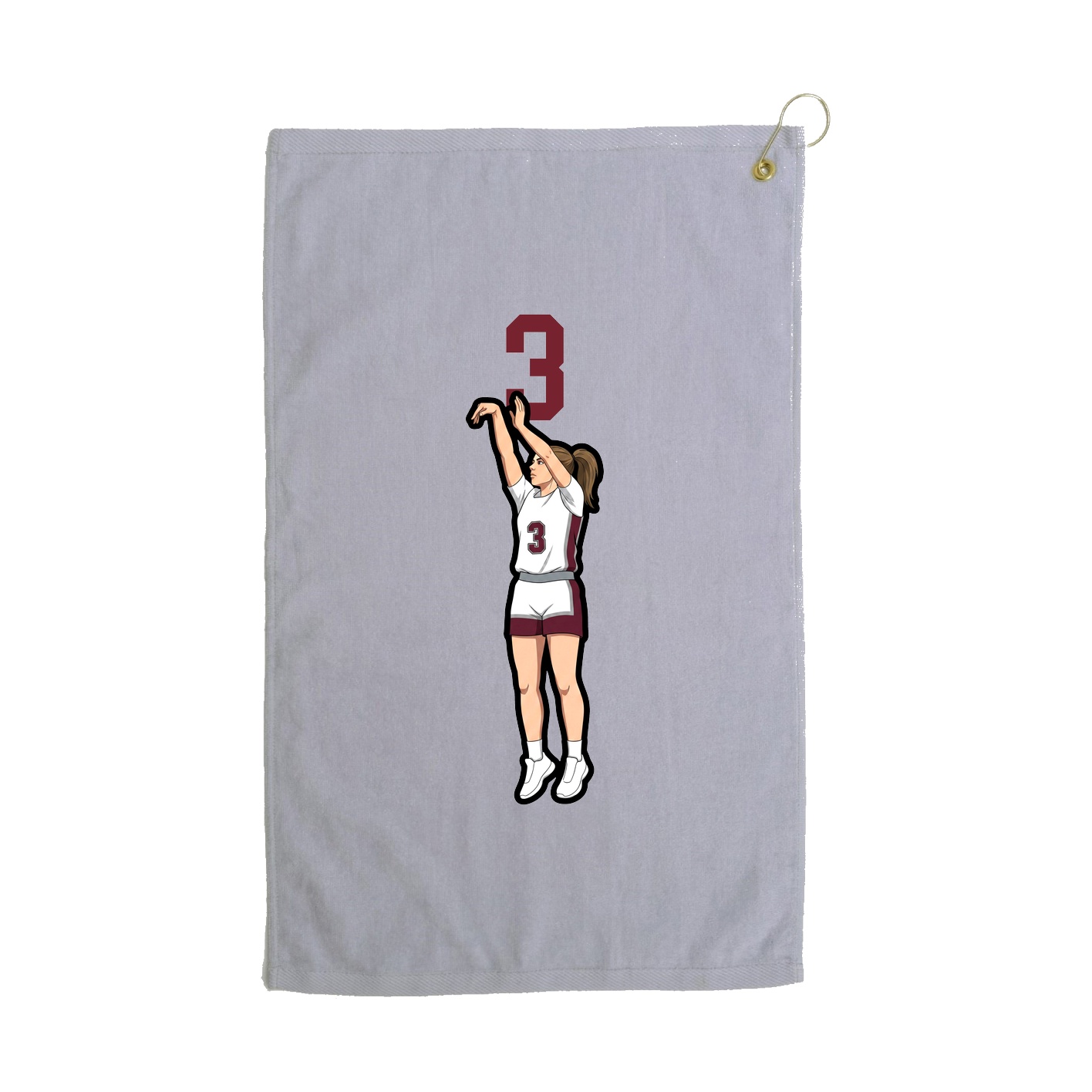 Golf Towel — Number Top in Grey