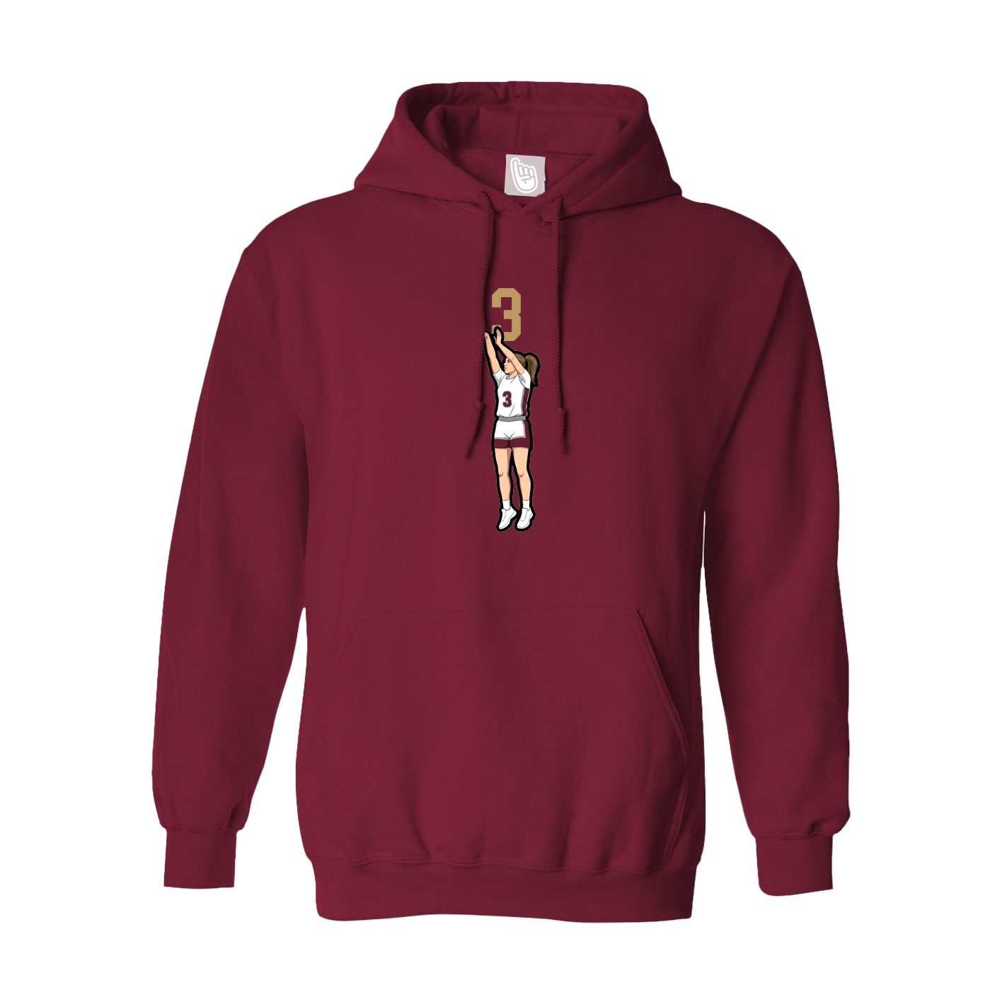 Hoodie — Number Top in Cardinal