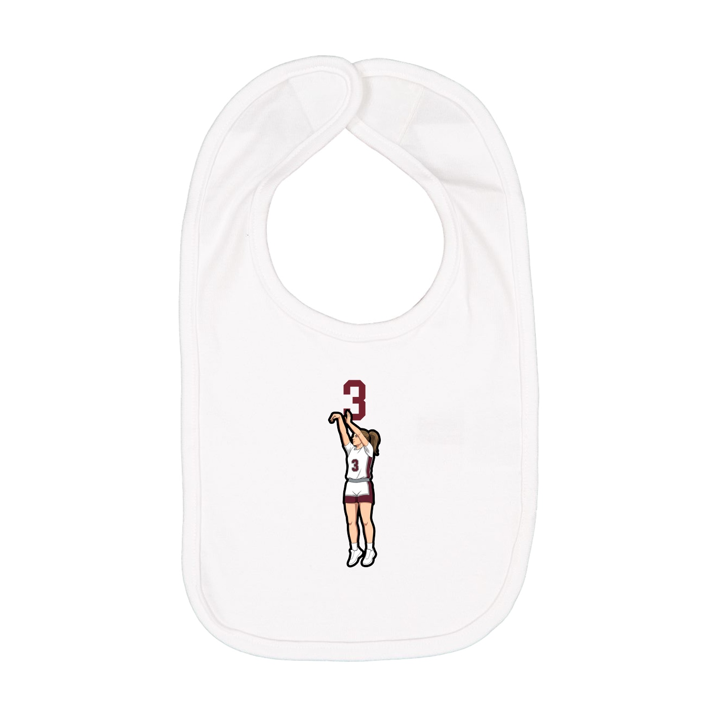 Infant Bib — Number Top in White