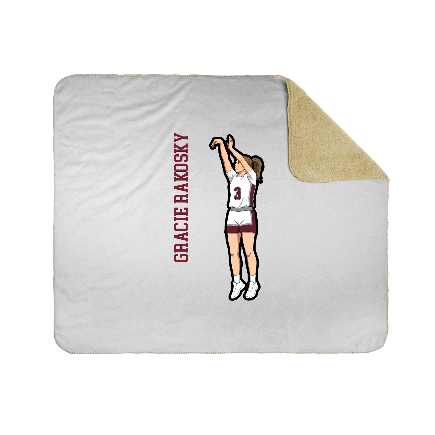 Throw Blanket — Name Vertical in White