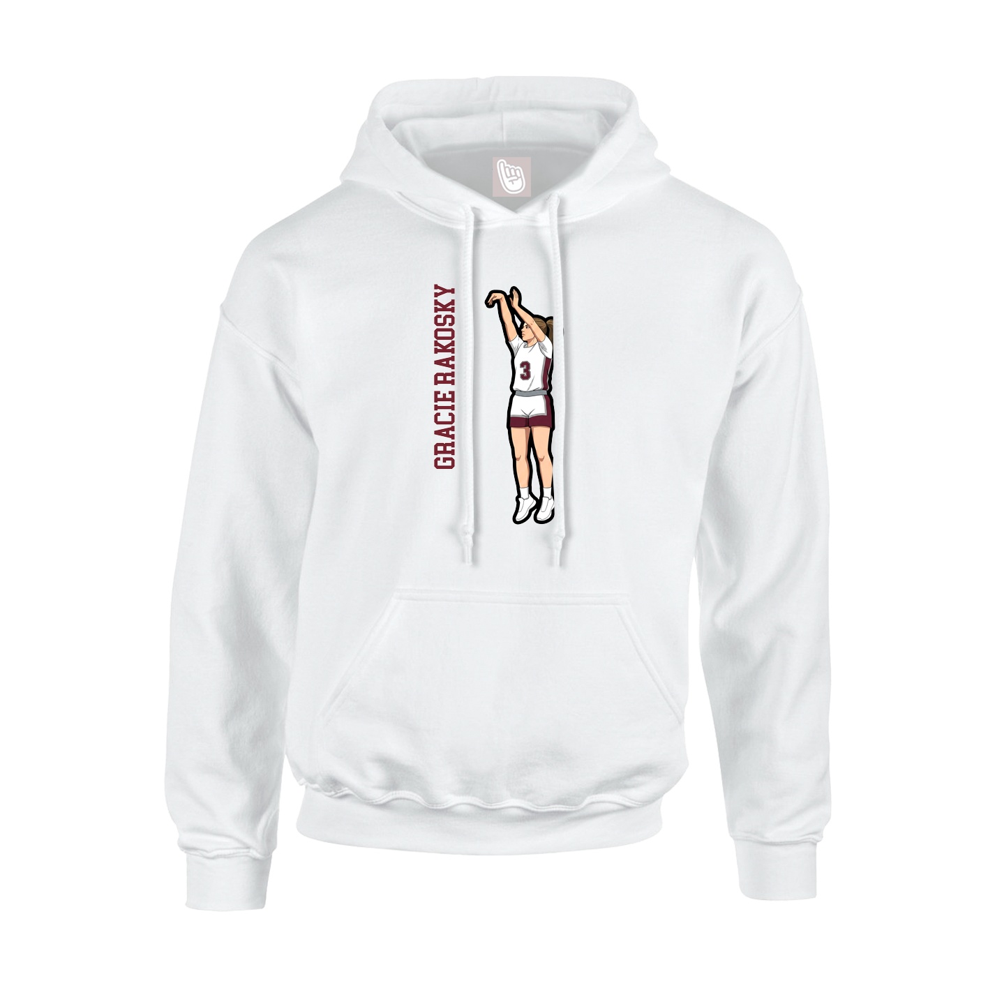Youth Hoodie — Name Vertical in White