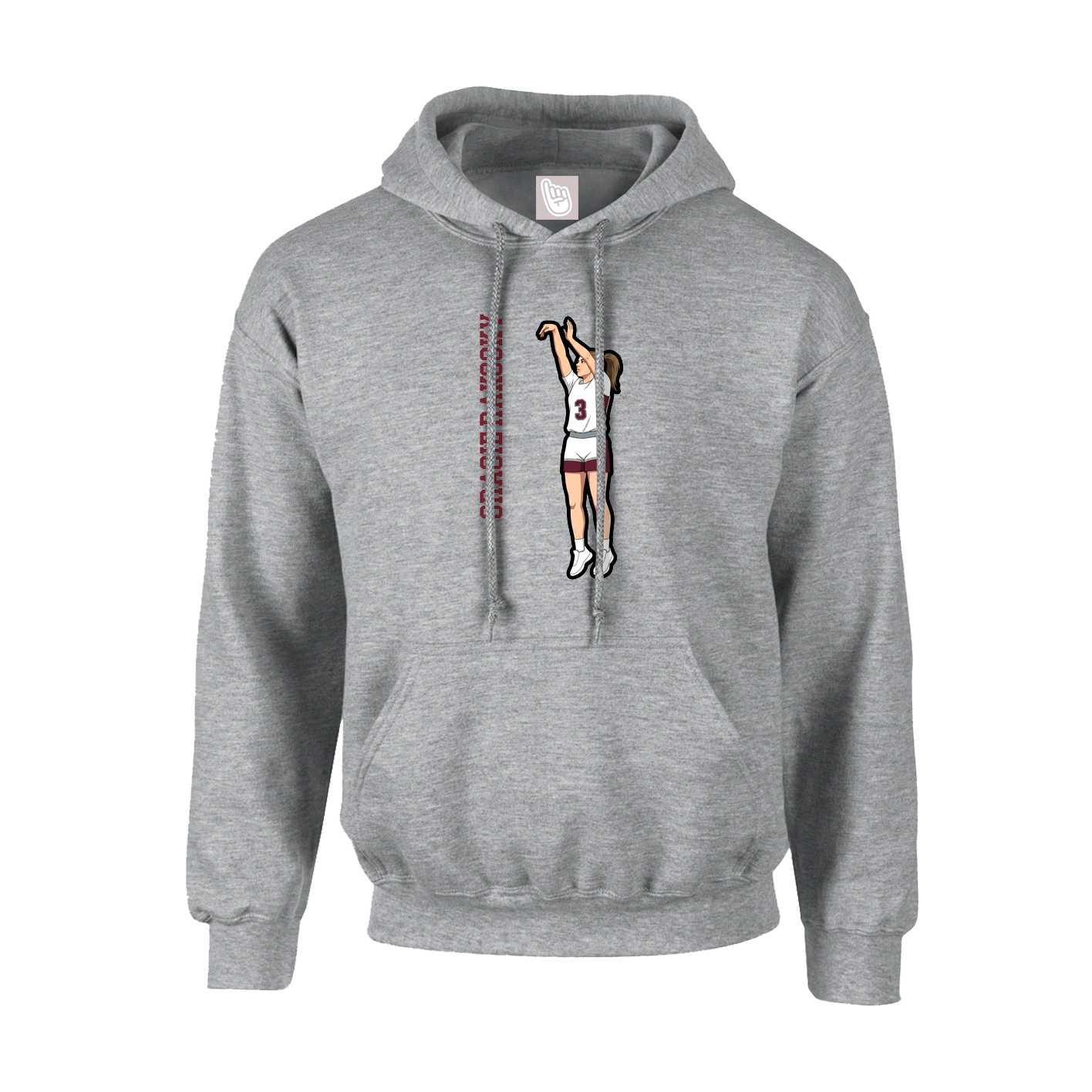Youth Hoodie — Name Vertical in Grey