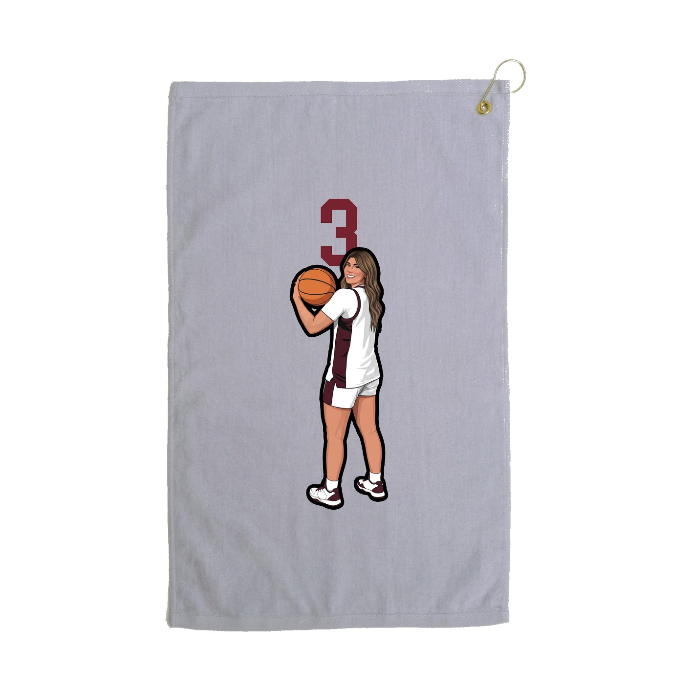 Golf Towel — Number Top in Grey