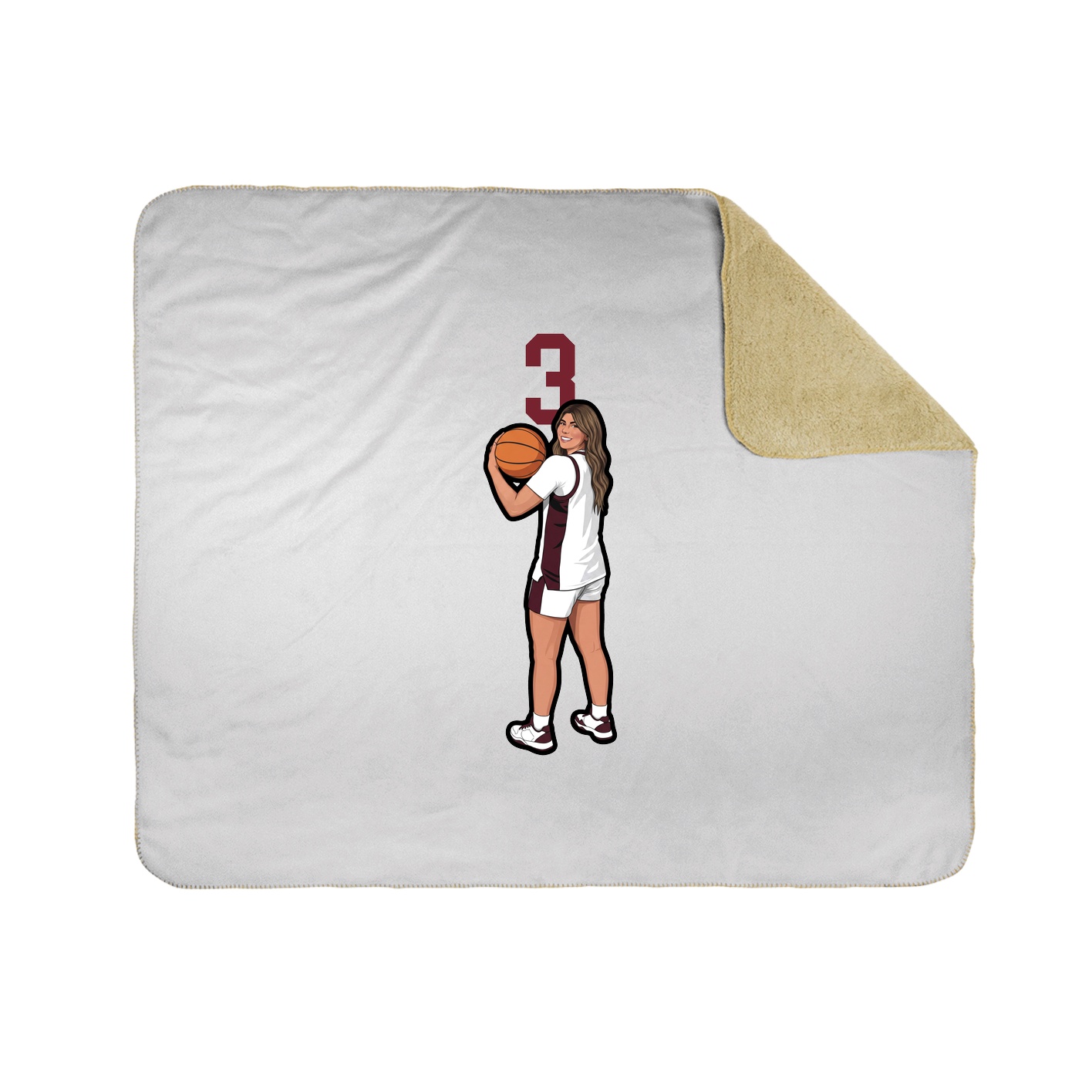 Throw Blanket — Number Top in White