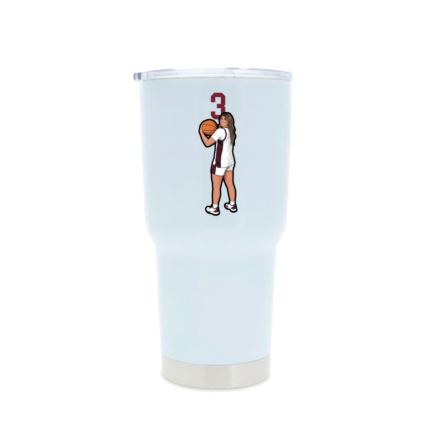 30oz Stainless Steel Tumbler — Number Top in White