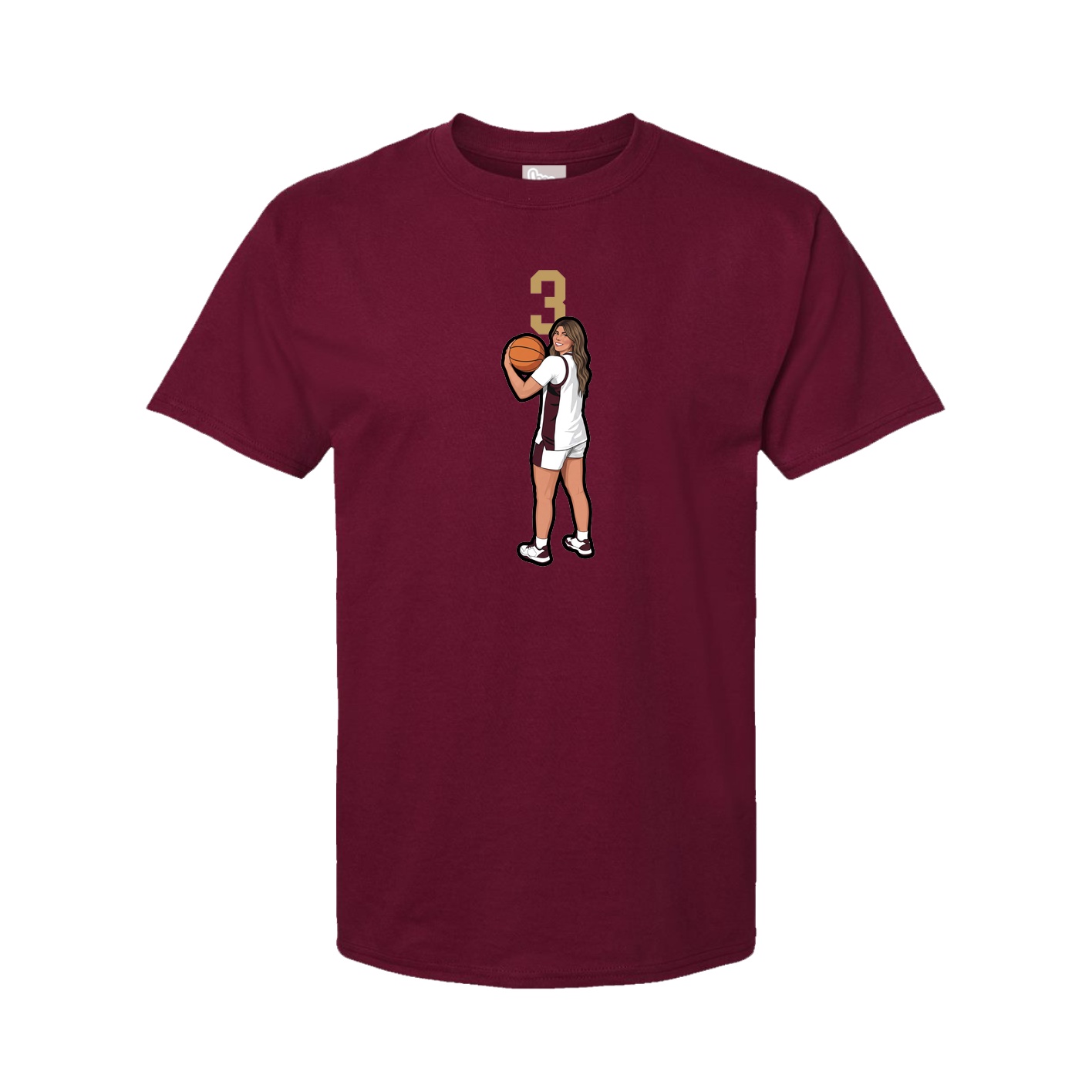Youth Tee — Number Top in Cardinal