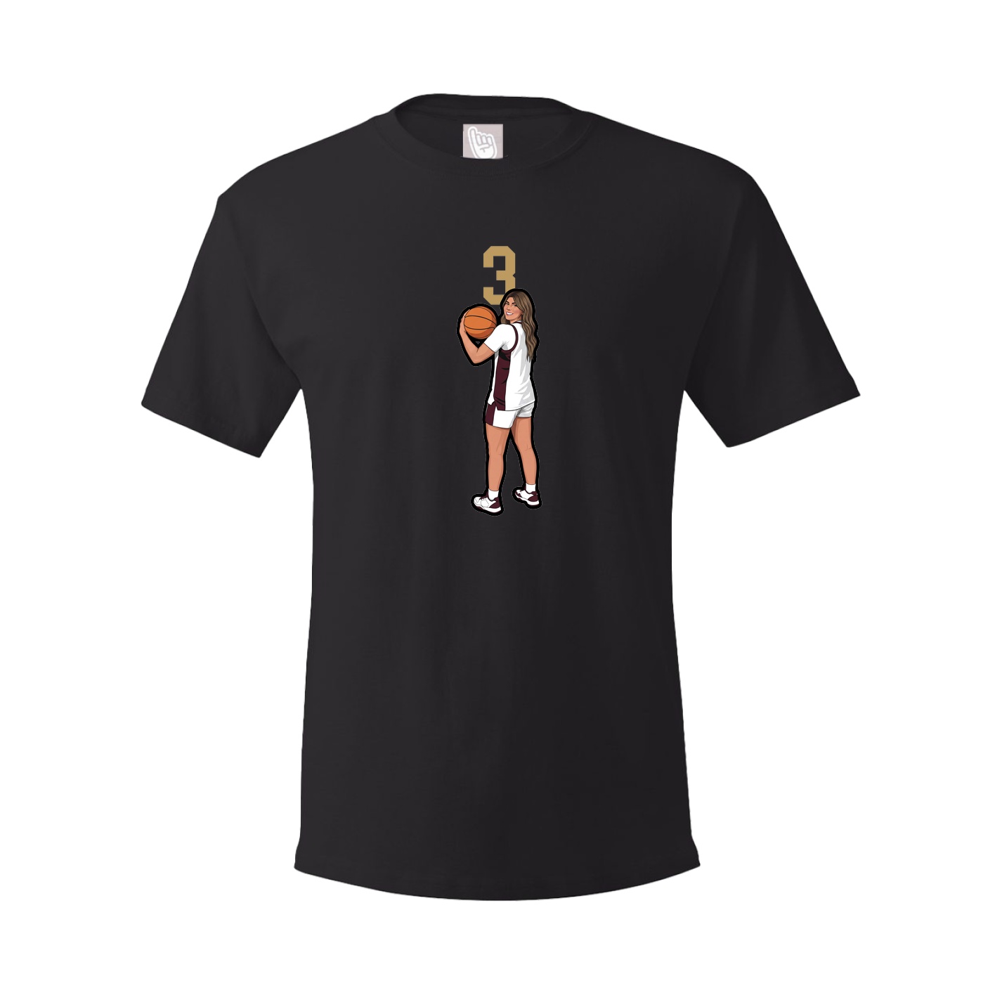 Youth Tee — Number Top in Black