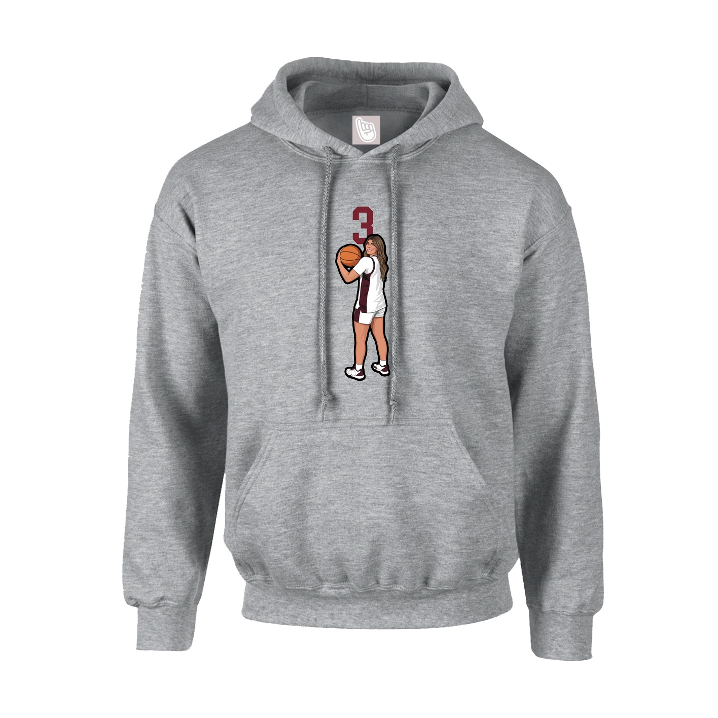 Hoodie — Number Top in Grey