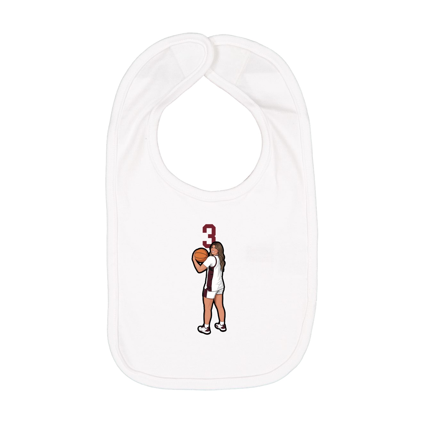 Infant Bib — Number Top in White