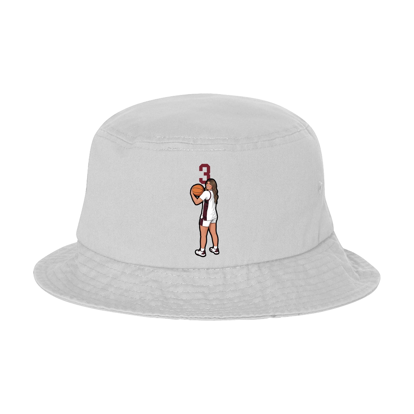 Bucket Cap — Number Top in White