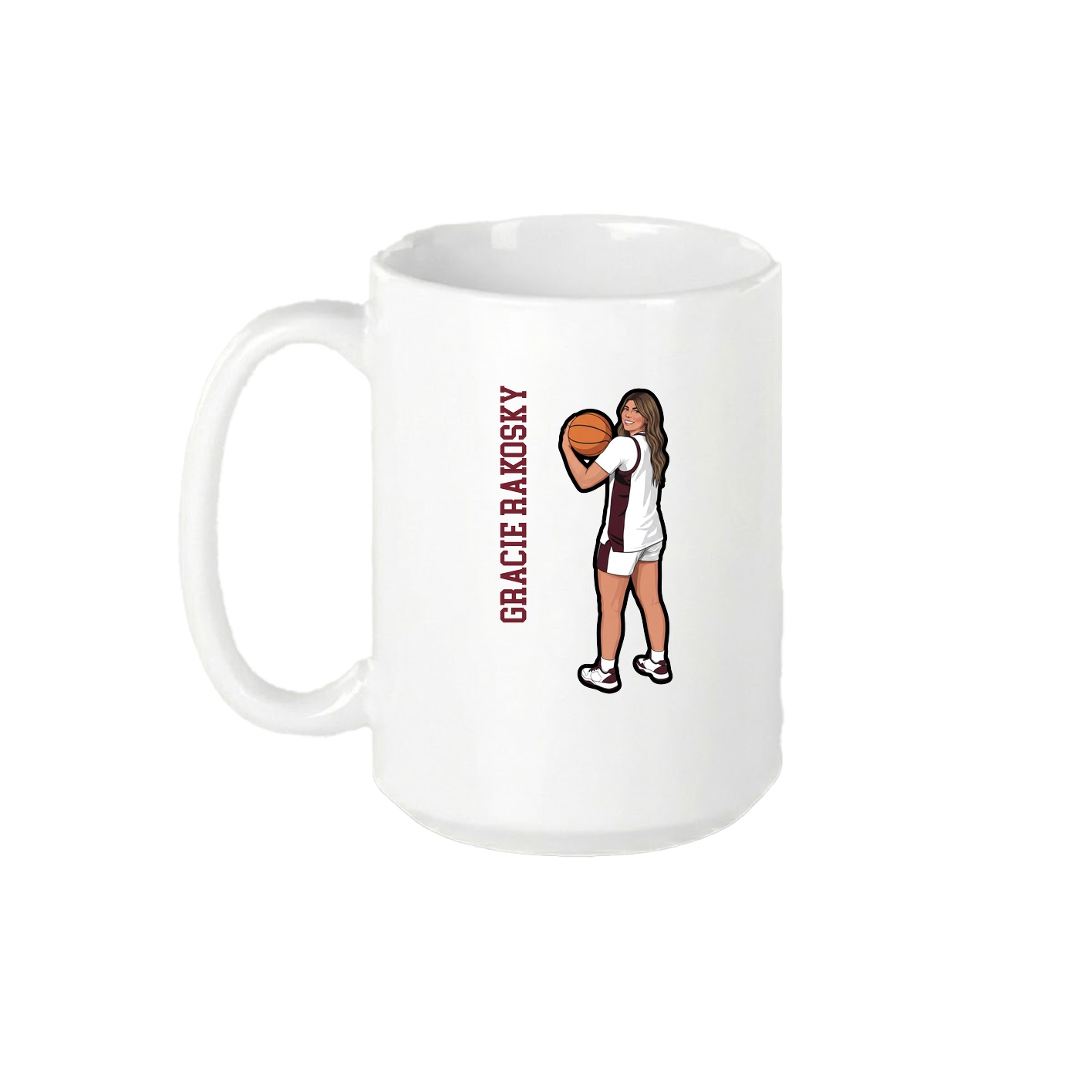 15oz Coffee Mug — Name Vertical in White