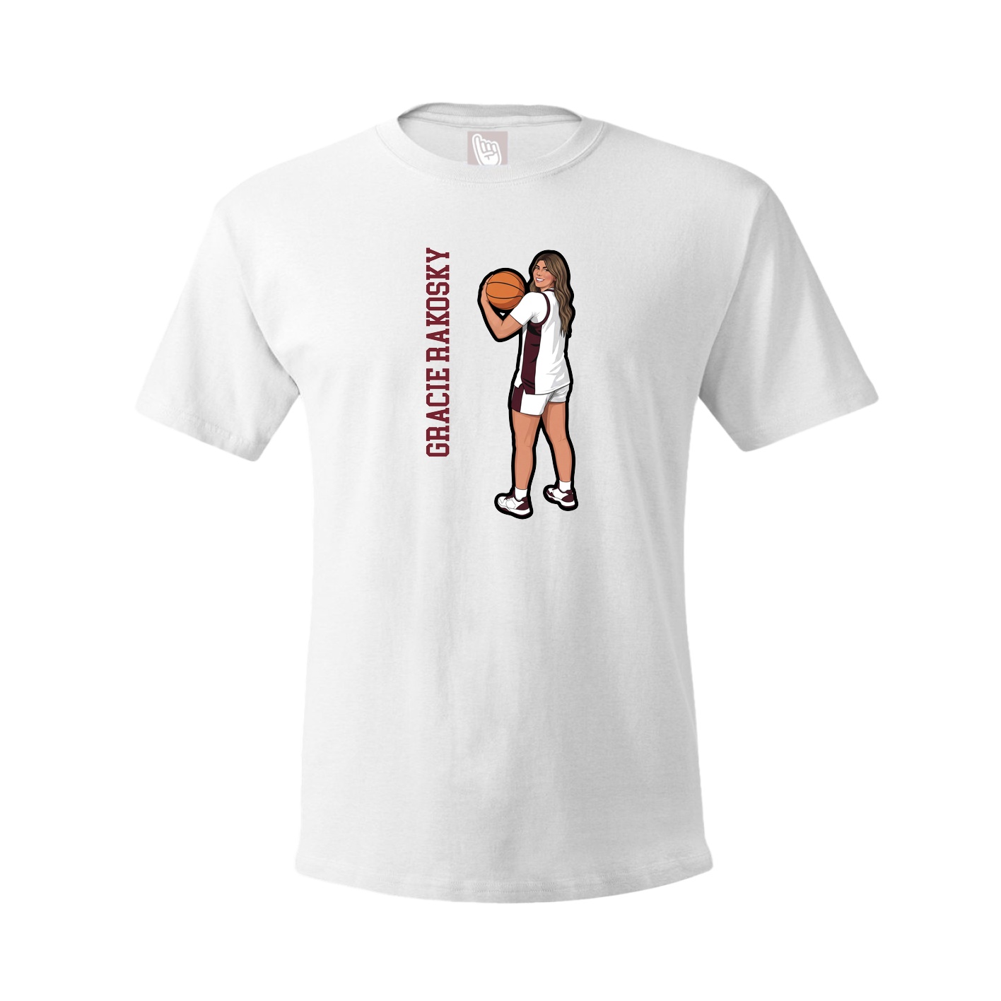 Tee — Name Vertical in White
