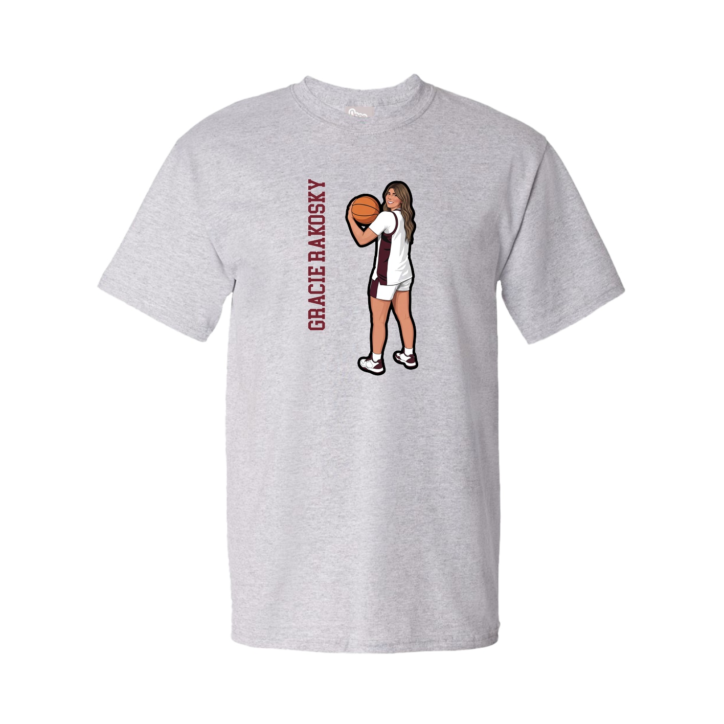 Youth Tee — Name Vertical in Grey