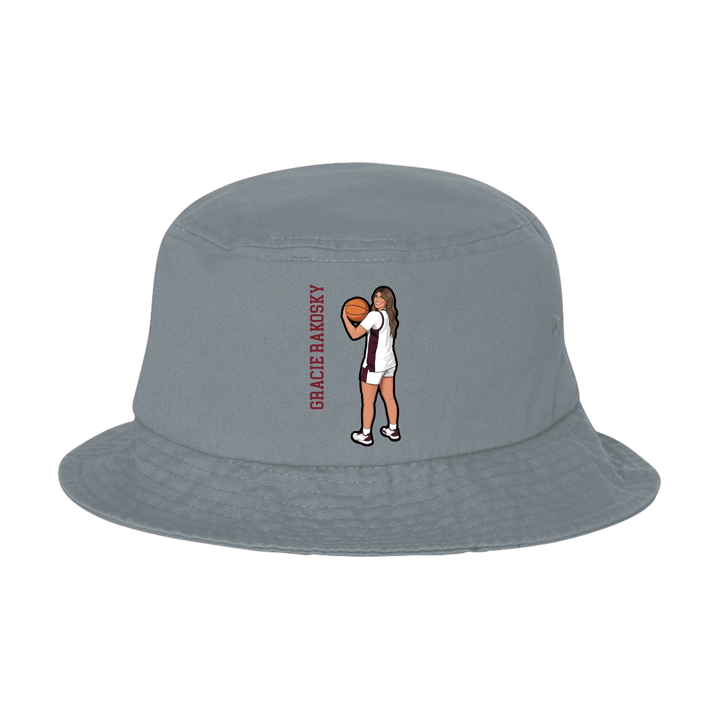 Bucket Cap — Name Vertical in Grey