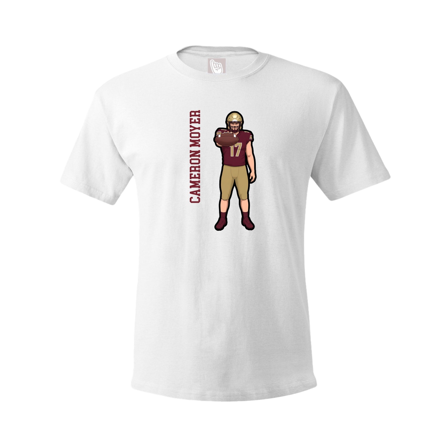 Tee — Name Vertical in White