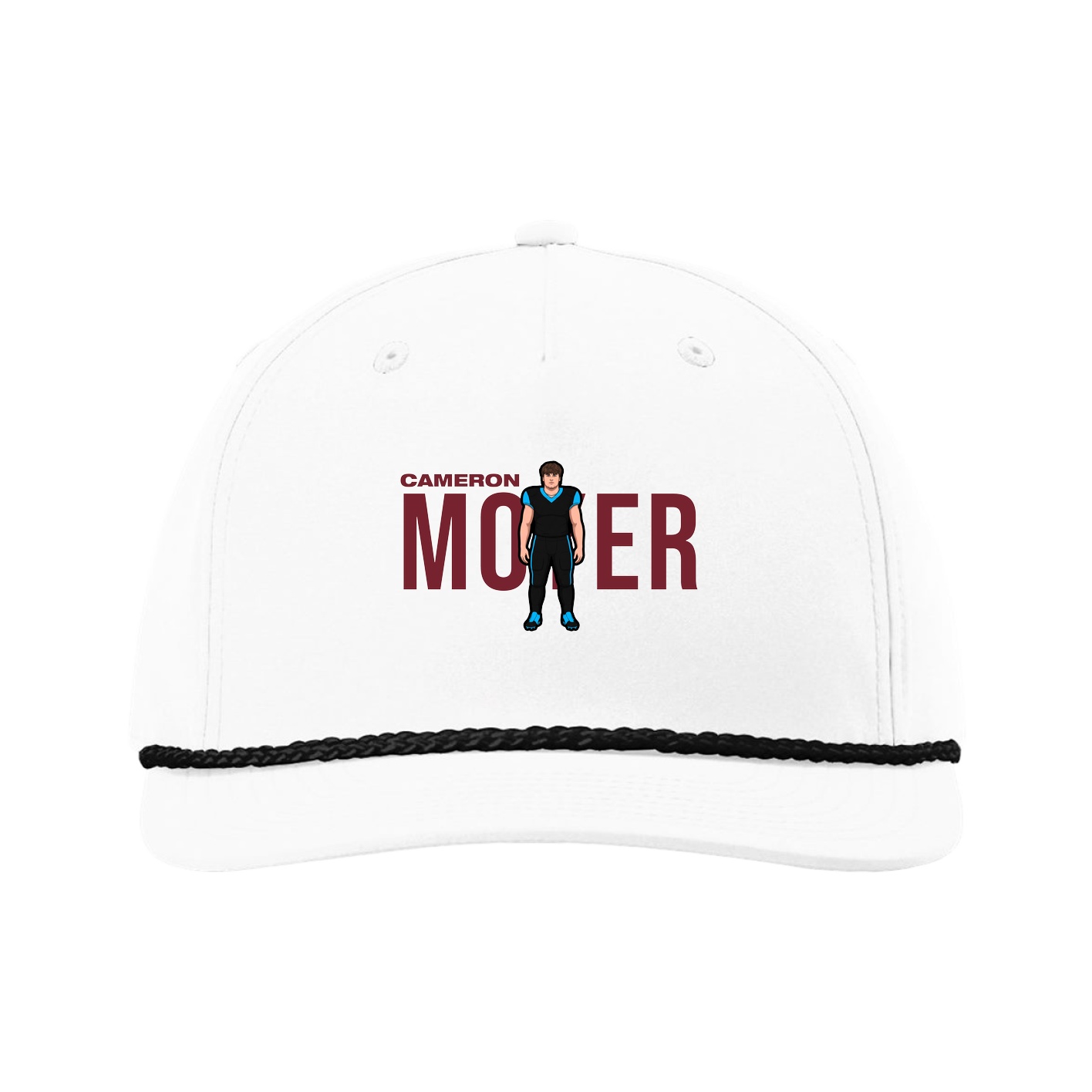 Five-Panel Classic Rope Cap — Player Name in White