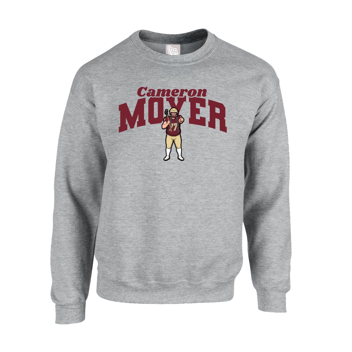 Fleece Crew — Signature Arch in Grey