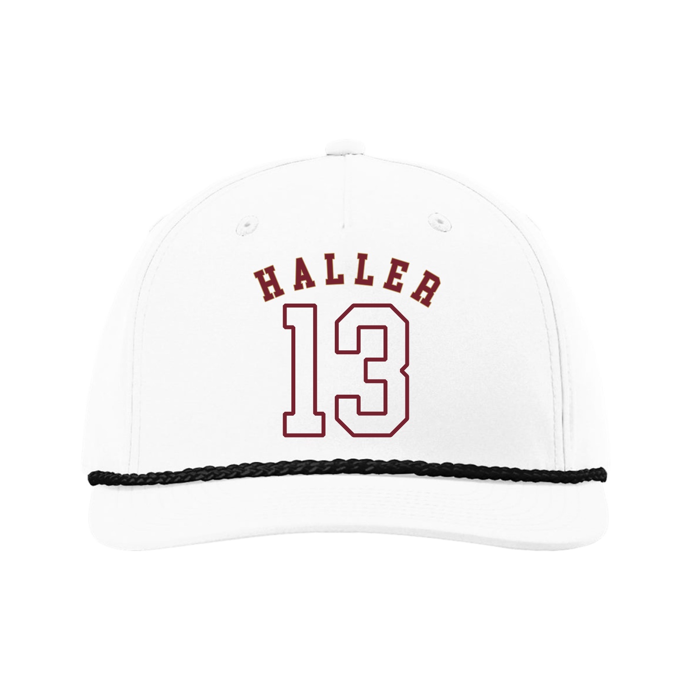 Five-Panel Classic Rope Cap — Shirsey Arch in White